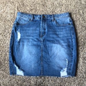 Denim skirt from FashionNova